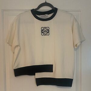 Loewe Women's Short Sleeve Top in Cream and Black